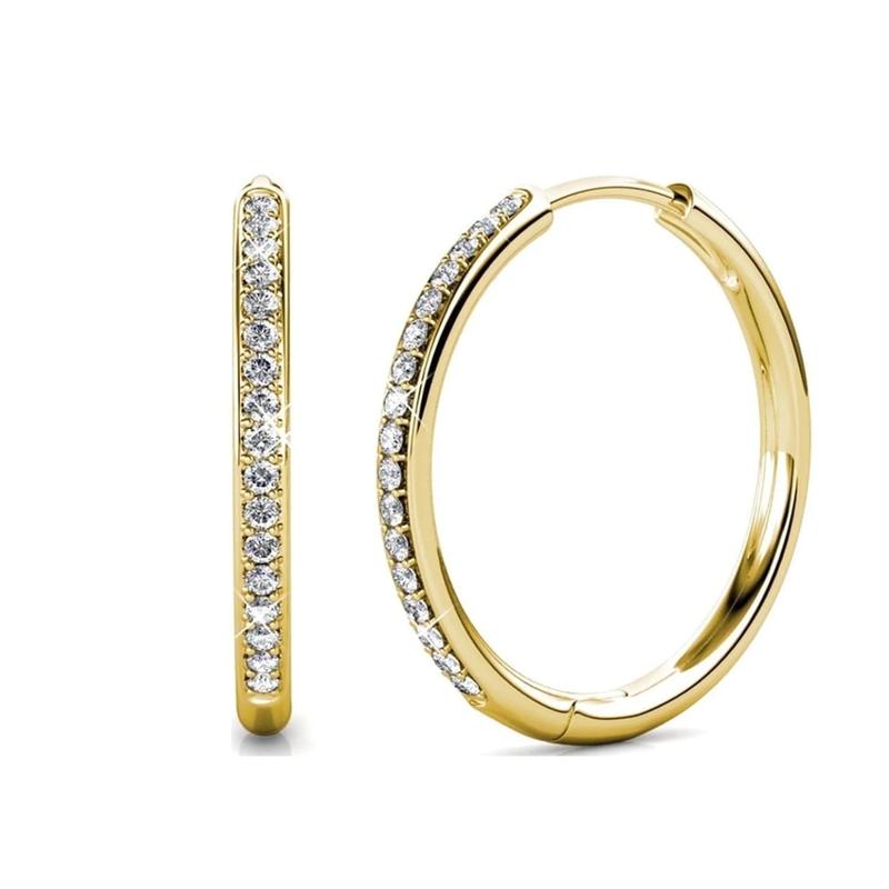 Letícia Pavé Hoop Earrings | Gold