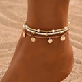 Conjunto de Tornozeleiras Joana com Contas | Dourado