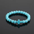 Pulseira Cruz de Turquesa Redondo