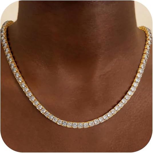 Clarice Tennis Necklace | Gold