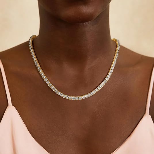 Clarice Tennis Necklace | Gold