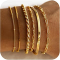 Conjunto de Pulseiras Eduarda Correntes Finas | Dourado