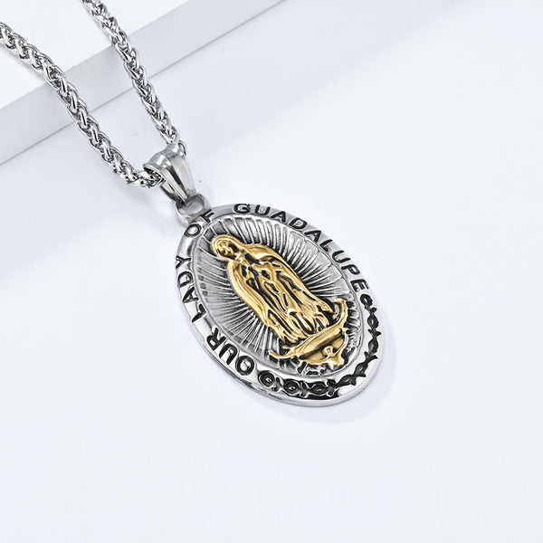 Colar Nossa Senhora de Guadalupe em Aço Inoxidável