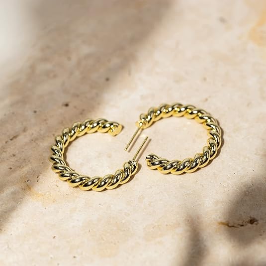 Anita Rope Twist Hoop Earrings | Gold