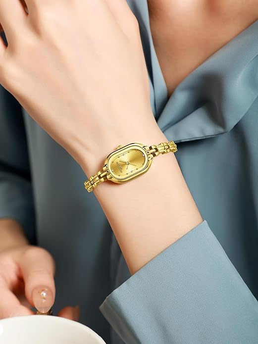 Leila Oval Link Bracelet Watch | Gold