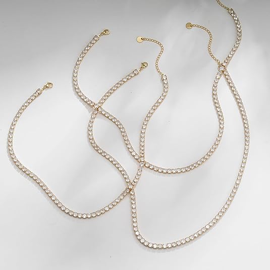 Clarice Tennis Necklace | Gold