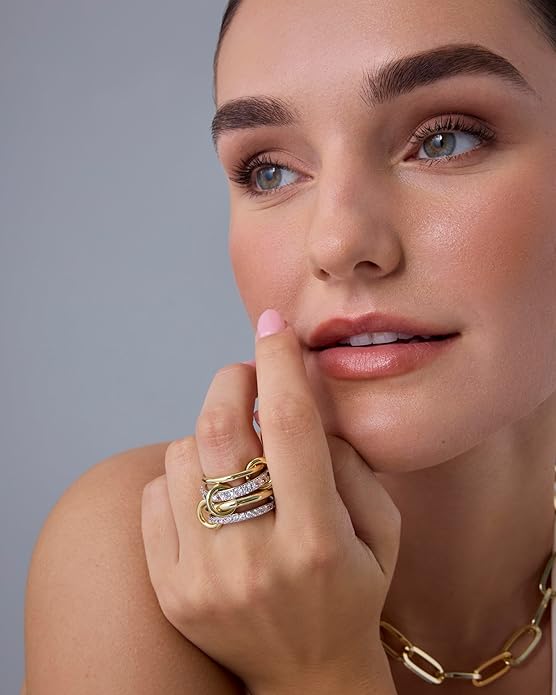 Liliane Interlock Stack Rings | Gold