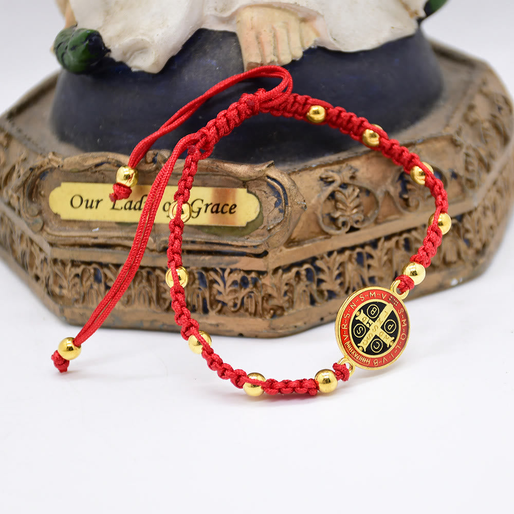 Bracelete Medalha de São Bento ajustável