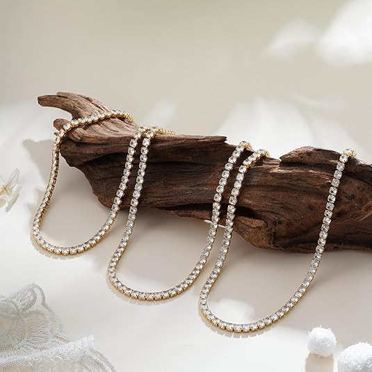 Clarice Tennis Necklace | Gold