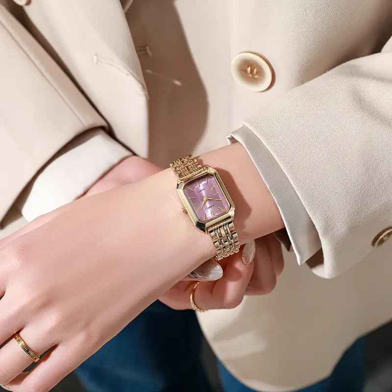 Relógio Fabiana Quadrado Pulseira de Elos | Dourado