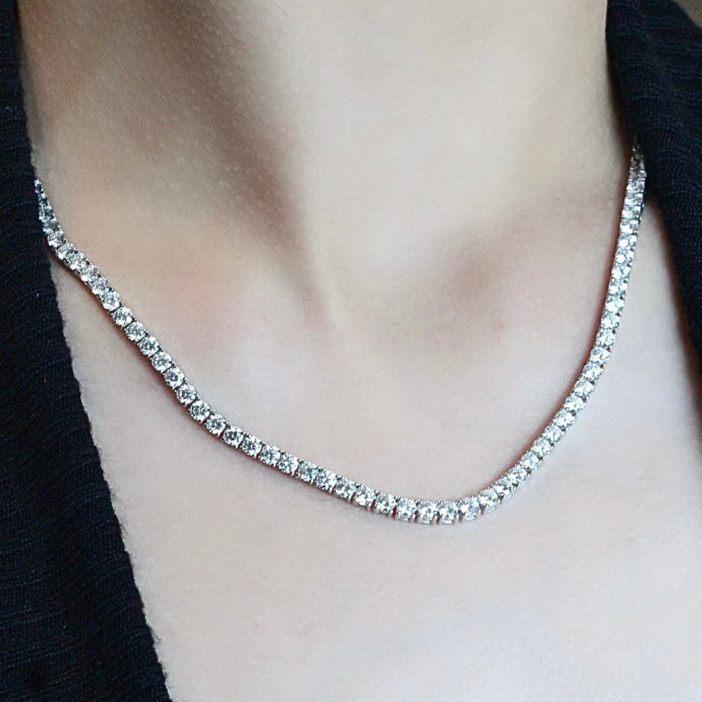 Clarice Tennis Necklace | Gold