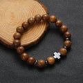 Cross Wooden Bead Bracelet