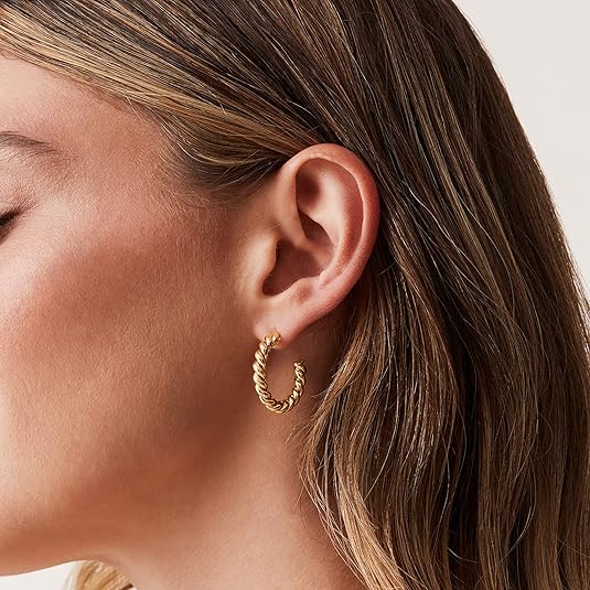 Anita Rope Twist Hoop Earrings | Gold