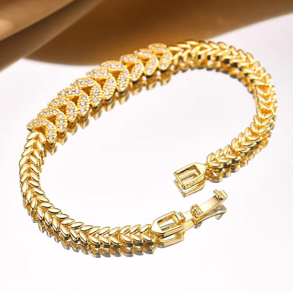 Carolina Leaf Tennis Bracelet | Gold