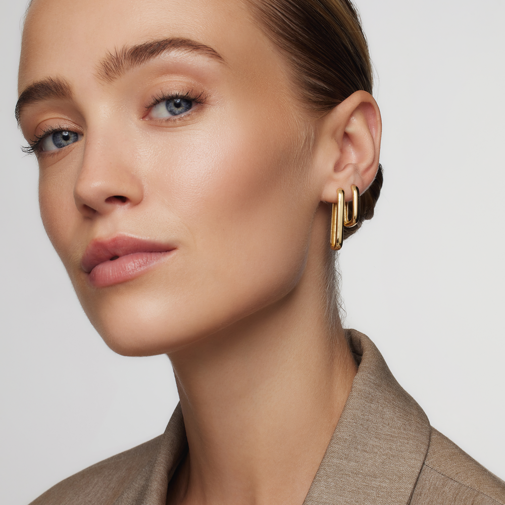 Brinco Argola Dalva Retangular | Dourado