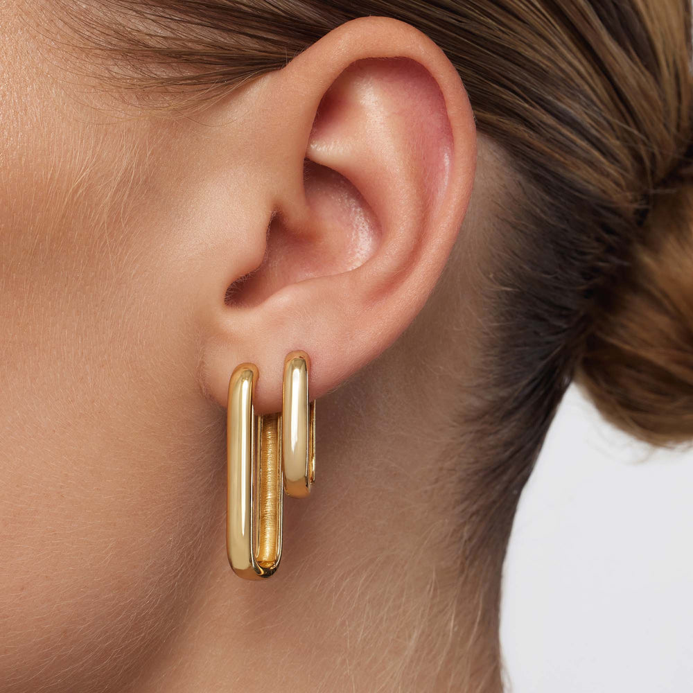 Brinco Argola Dalva Retangular | Dourado