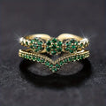 Gold Emerald Cluster Ring