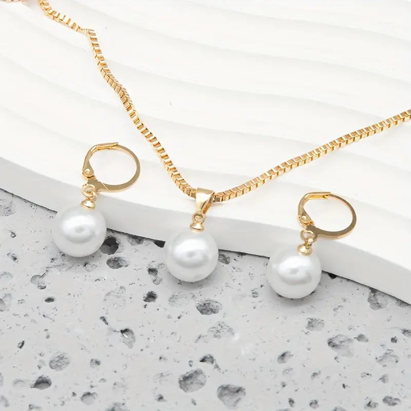 Golden Pearl Jewelry Set | Gold