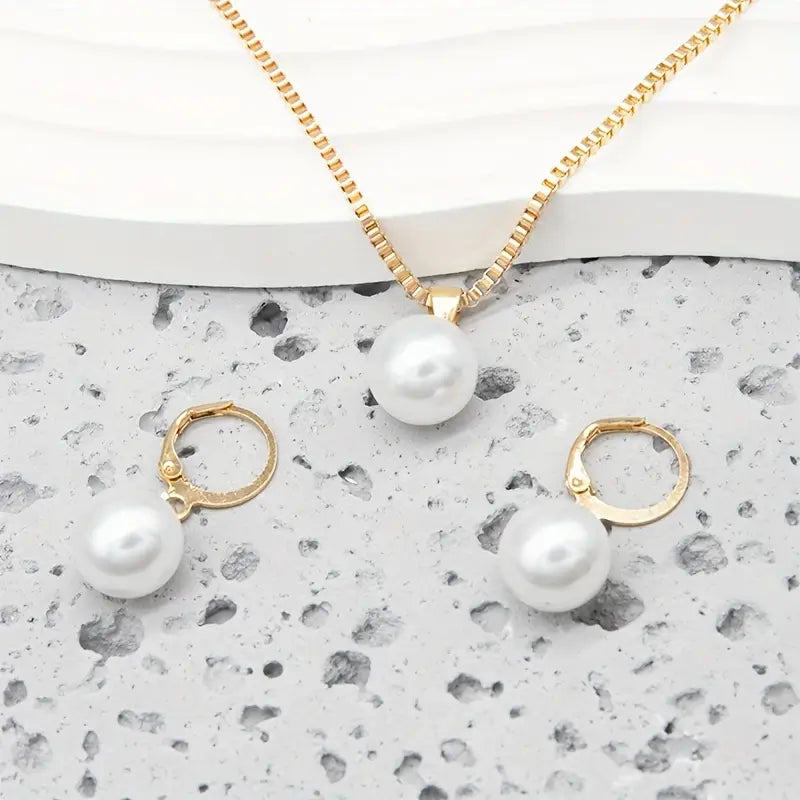 Golden Pearl Jewelry Set | Gold