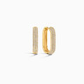 Wanda Pavé Rectangular Hoop Earrings | Gold
