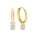 Brinco Argola Marília com Pedra Cristalina | Dourado
