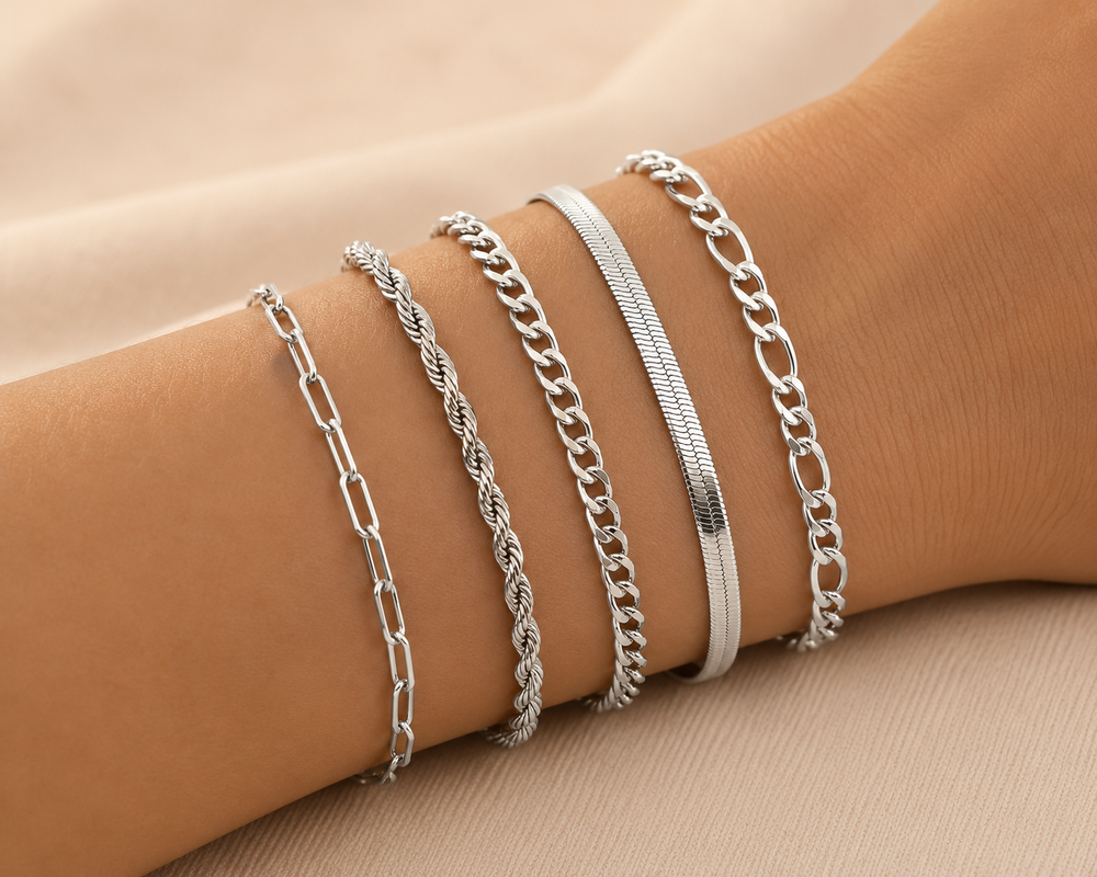 Conjunto de Pulseiras Adalgisa 5 Correntes