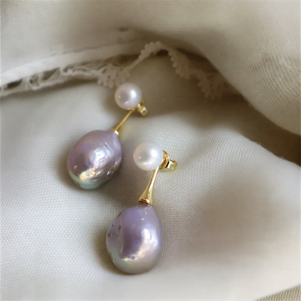 Lilac Pearl Earrings