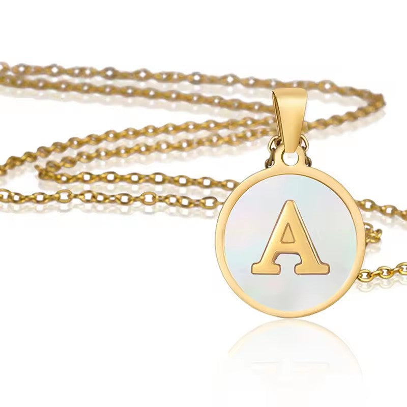 Colar Rosa Medalha com Inicial | Dourado