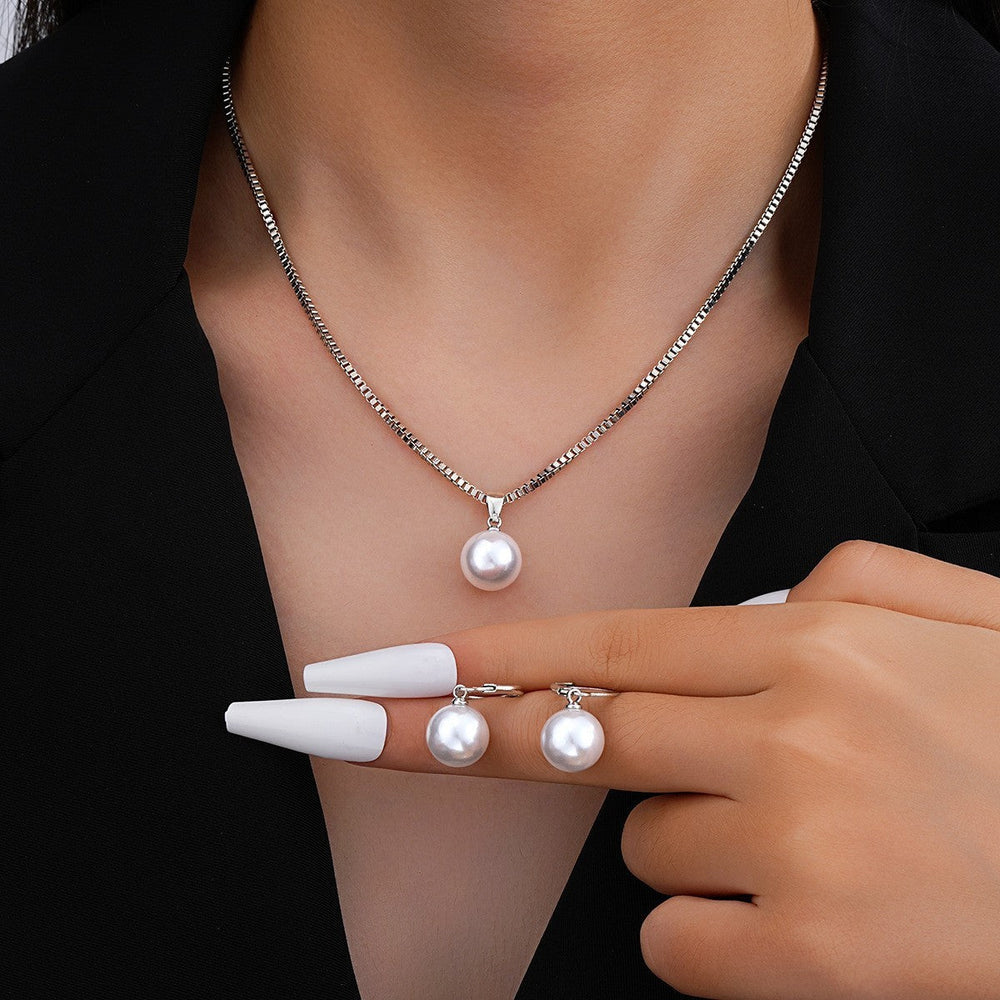 Francisca Pearl-Look Necklace Set | Gold