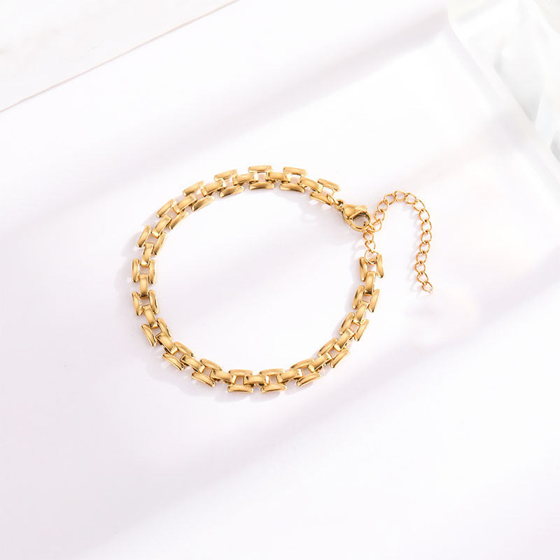Nathália Watch-Link Chain Bracelet | Gold