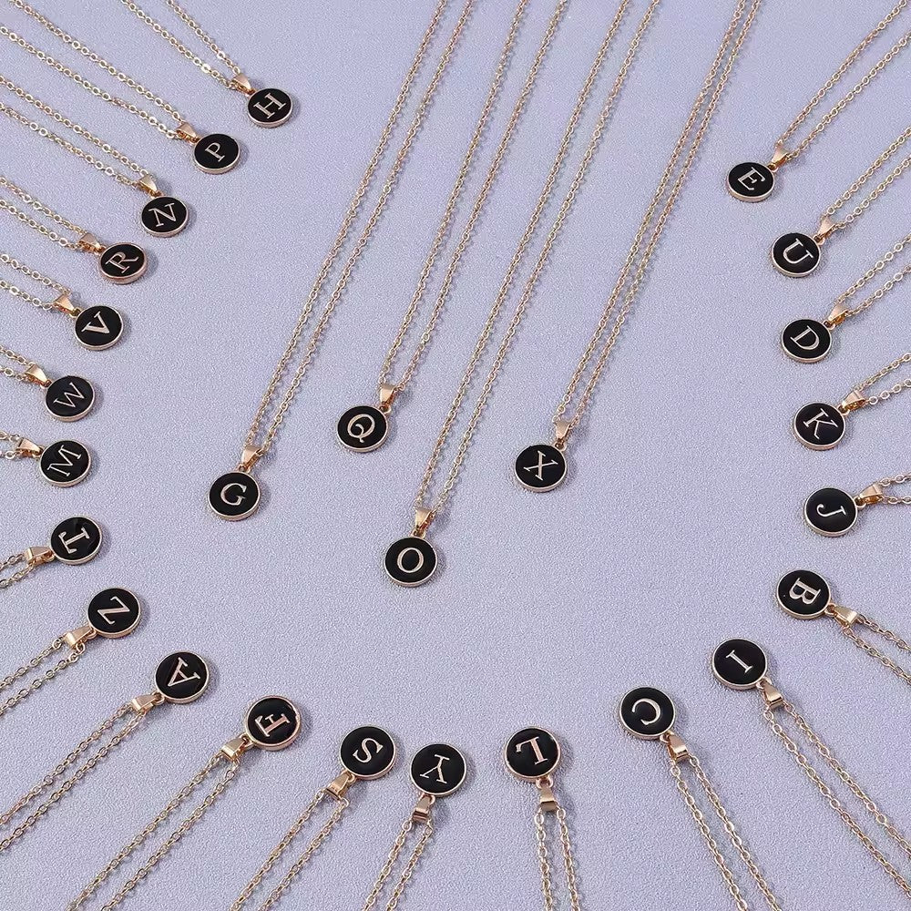 Colar Rosa Medalha com Inicial | Dourado