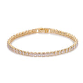 Fátima Square Stone Tennis Bracelet | Gold
