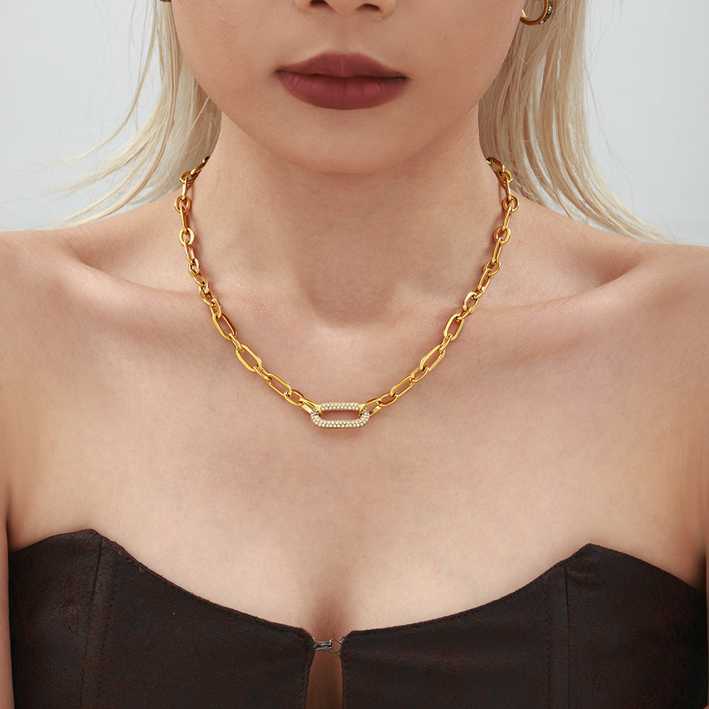 Bárbara Chunky Chain Link Necklace & Bracelet Set | Gold