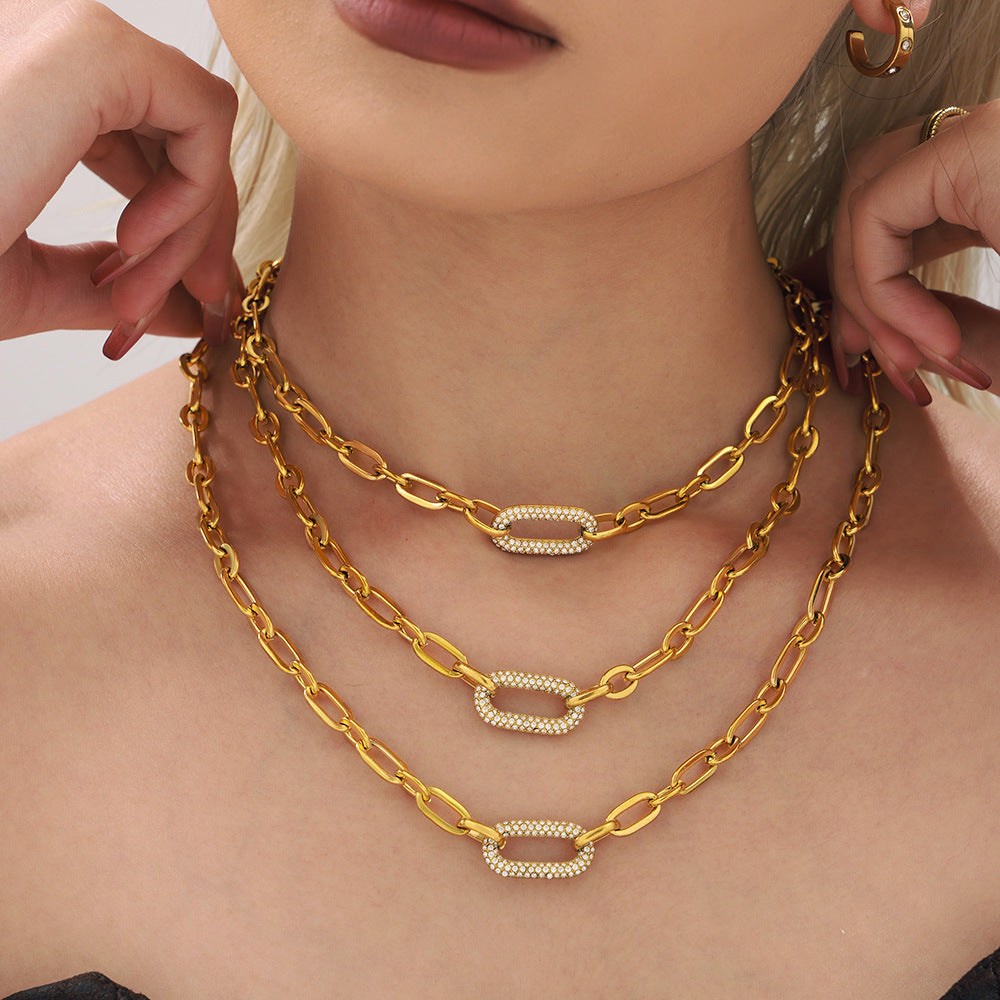 Bárbara Chunky Chain Link Necklace & Bracelet Set | Gold