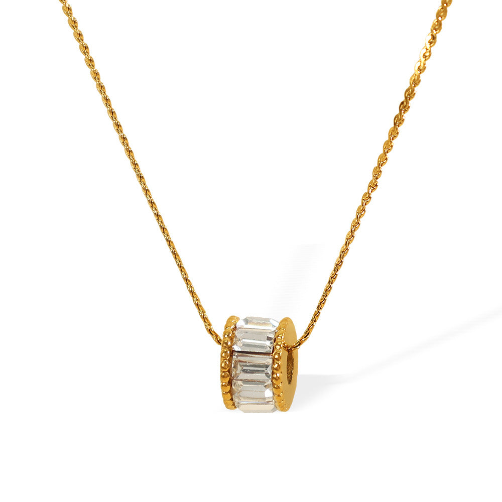 Vera Barrel Pendant Necklace | Gold