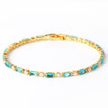 Pulseira Josiane Tênis Pedras Azuis | Dourado