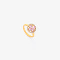 Pink Heart Bloom Spinning Ring | Gold