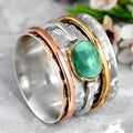 Anel com Detalhe em Bezel Prata, Dourado e Ouro Rosa
