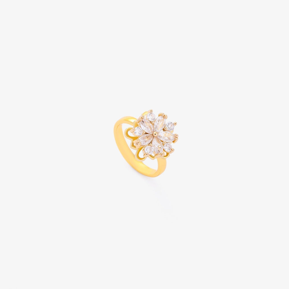 Anel Ariane Flor de Pedras | Dourado