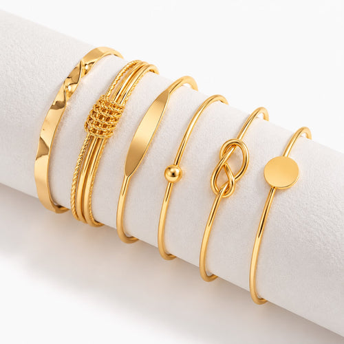 Aline Knotted Bracelet Set | Gold
