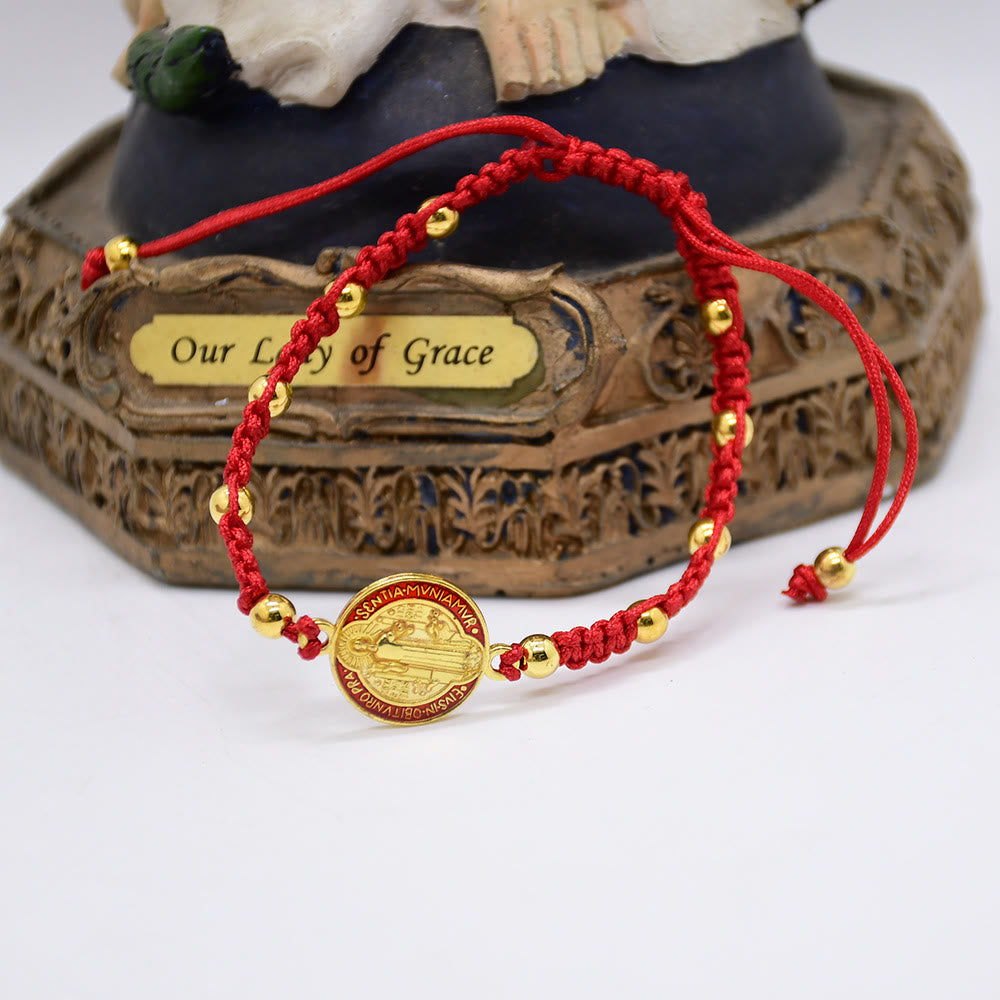 Bracelete Medalha de São Bento ajustável