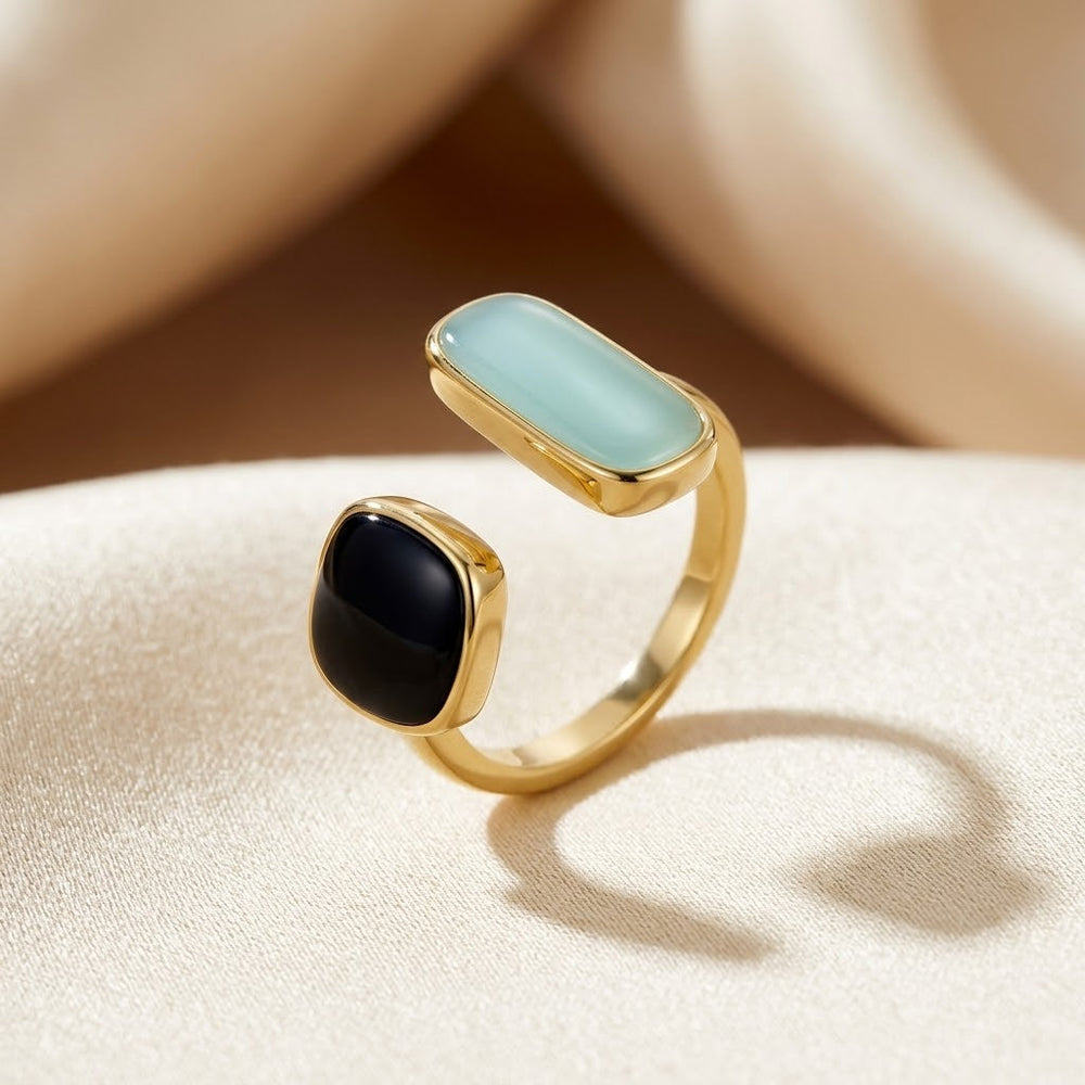 Darci Two Stone Open Ring | Gold
