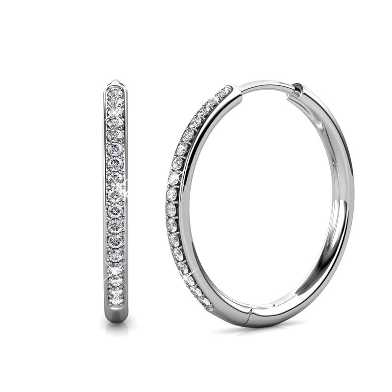 Letícia Pavé Hoop Earrings | Gold