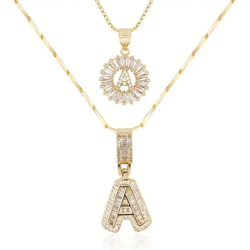 Graça Letter Initial Necklace Set | Gold