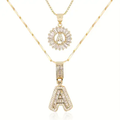 Graça Letter Initial Necklace Set | Gold