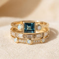 Janaína Blue Stone Stackable Ring Set | Gold