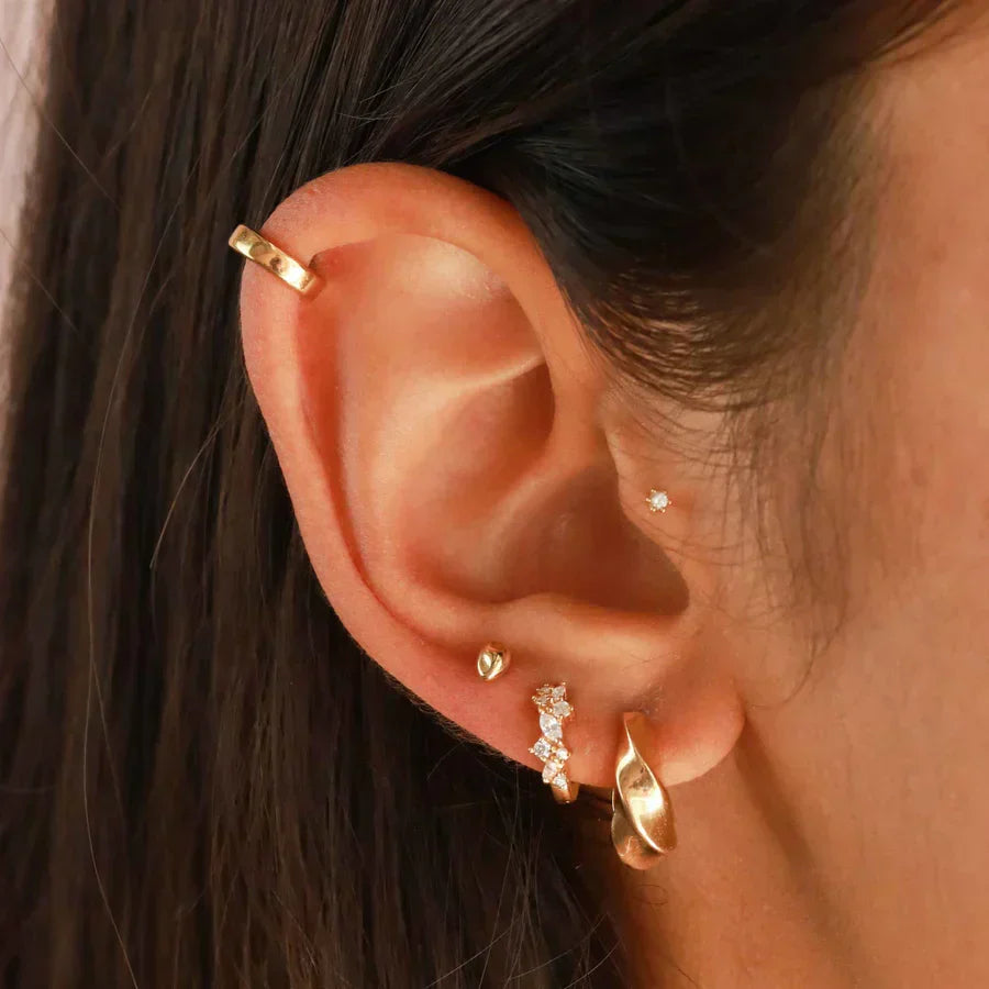 Joyce Crystal Cluster Huggie Earrings | Gold