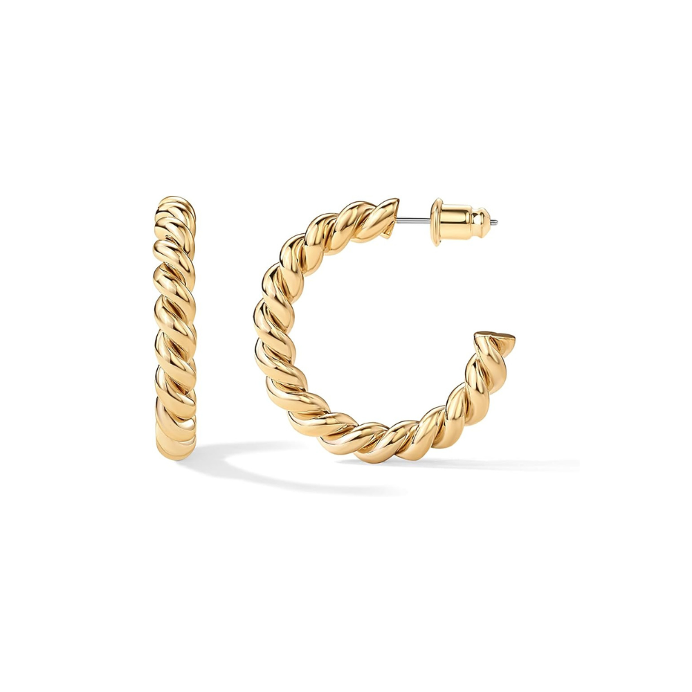 Anita Rope Twist Hoop Earrings | Gold