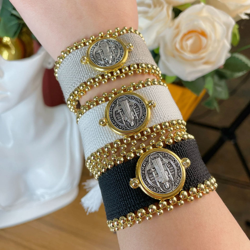 Handmade St. Benedict Protection Braided Bracelet