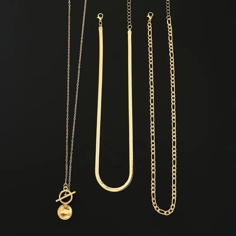 Colar Diana Camadas Medalha Texturizada | Dourado